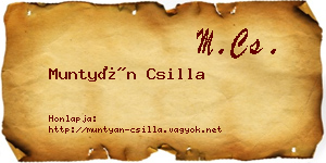 Muntyán Csilla névjegykártya